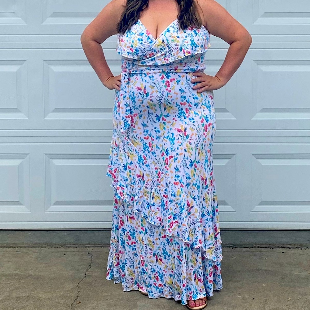 Sofia by Sofia Vergara Cotton Floral Wrap Dress